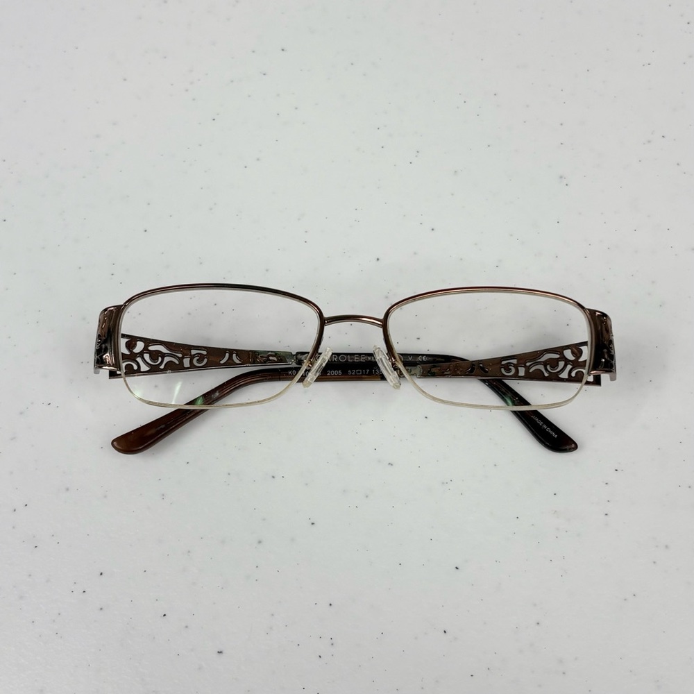 Carolee New York Half Rim Bronze Metal Eyeglasses Frame